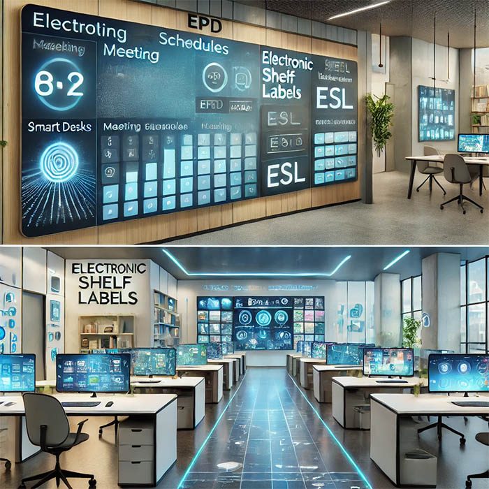企業オフィスや教育機関における電子ペーパーディスプレイとESLアプリケーション