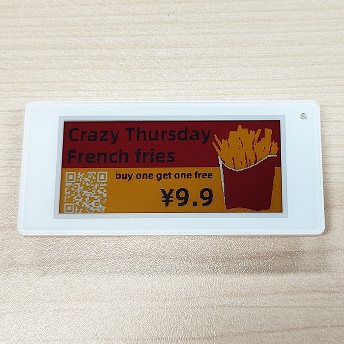 2.9インチ 4色電子小売ラベルディスプレイ カラー ブラック ホワイト 赤 黄