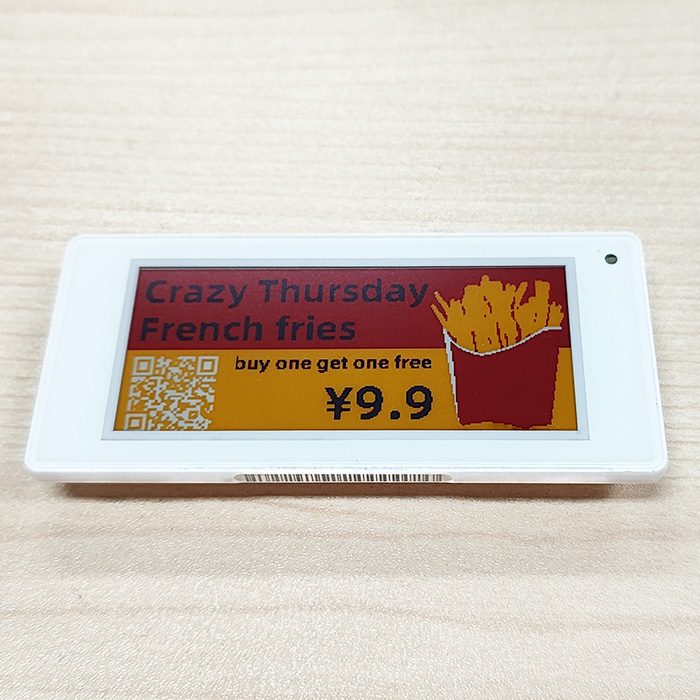 2.9インチ 4色電子小売ラベルディスプレイ カラー ブラック ホワイト 赤 黄
